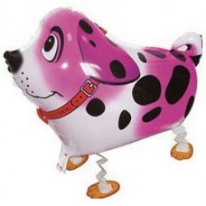 Воздушный шар (24''/61 см) Ходячая Фигура, Собака далматин, Розовый, 1 шт. (R150P)