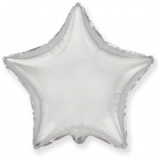 Фольгированный шар с гелием в форме большой Звезды. Серебро, (32''/81 см)