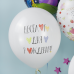 "Воздушный шар (12''/30 см) С Днем Рождения! (цветные сердечки), Белый (200), пастель, 1 ст, 25 шт"