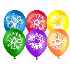Воздушный шар с гелием и рисунком 12" "Ромашки"