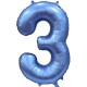 Шар - Цифра "3" / Three цвет синий, сатин (34"/ 86 см) 131053
