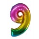Шар - Цифра "9" / Nine цвет радужный, градиент (34"/ 86 см) R4179