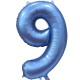 Шар - Цифра "9" / Nine цвет синий, сатин (34"/ 86 см) 131059